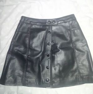 Mini leather skirt